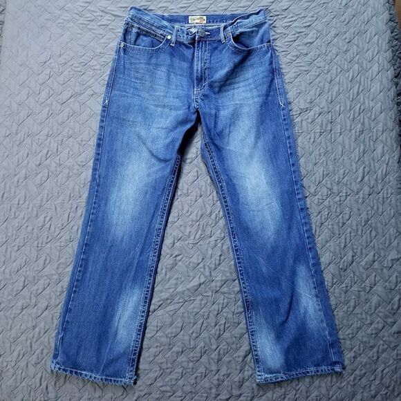 Wrangler 20X Jeans Mens Size 36x34 Blue Straight Workwear Dark Wash Denim